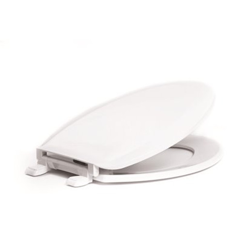 Proplus Elongated Closed Front Toilet Seat with Cover in White
