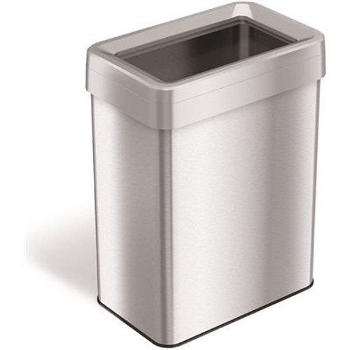 HLS COMMERCIAL 18 Gal. Rectangular Open Top Stainless Steel Trash Can with Odor Filters HLS COMMERCIAL 18 Gal. Rectangular Open Top Stainless Steel Trash Can with Odor Filters