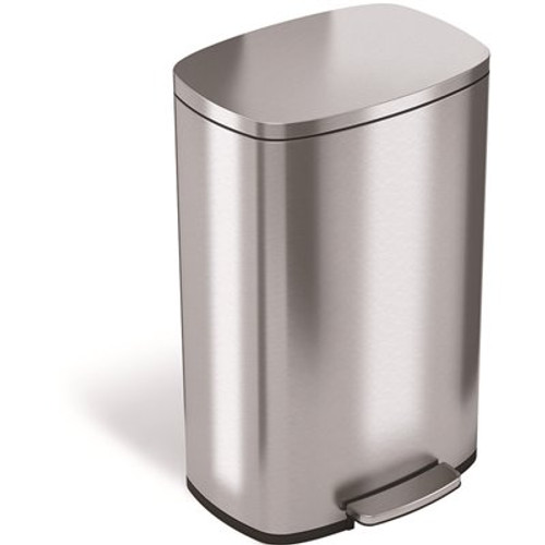 HLS COMMERCIAL 13.2 Gal. Step Stainless Steel Trash Can with Odor Filter and Removable Plastic Liner HLS COMMERCIAL 13.2 Gal. Step Stainless Steel Trash Can with Odor Filter and Removable Plastic Liner