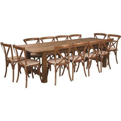 Carnegy Avenue 13-Piece Antique Rustic Farm Table Set
