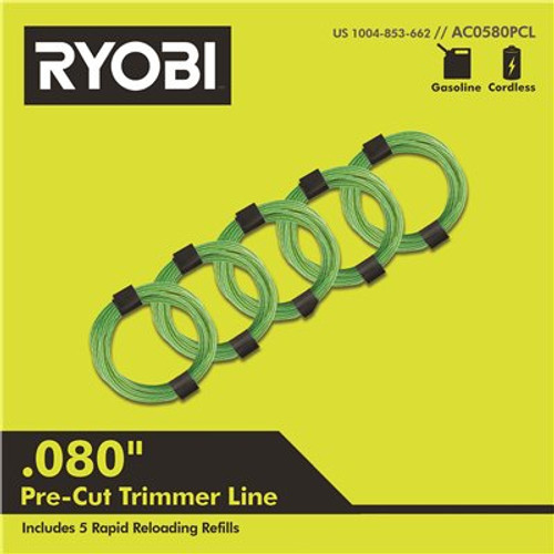 RYOBI 0.080 in. x 16 ft. Pre-Cut Spiral Line (5-Pack)