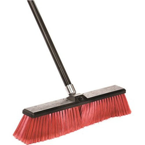 Alpine Industries 18 in. Red Indoor Outdoor Smooth Surface Push Broom (3-Pack)