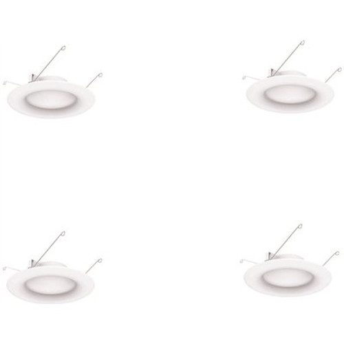 EcoSmart 5 in. and 6 in. 2700K Color Temperature Integrated LED Recessed Retrofit Trim (4-Pack)