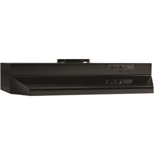 Broan-NuTone BUEZ2 30 in. 230 Max Blower CFM Ducted Under-Cabinet Range Hood with Light and Easy Install System in Black