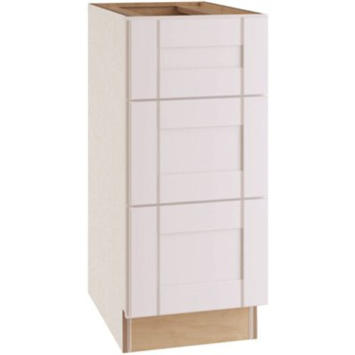 Vesper White Plywood Shaker Stock Assembled Base Drawer Kitchen Cabinet Soft Close 15 in. x 34.5 in. x 21 in.