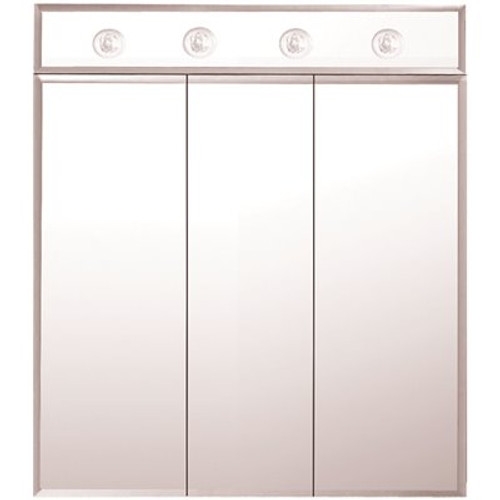MagickWoods Vista 30 in. x 33.9 in. Surface Mount Medicine Cabinet with Frameless Tri-View Mirror