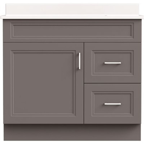 MagickWoods Marlow 36 in. W x 21 in. D Bath Vanity Cabinet Only in Gray Slate with Right Hand Side Drawers