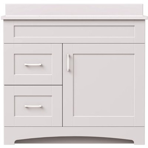MagickWoods Brixton 36 in. W x 21 in. D Bath Vanity Cabinet in Vanilla White with Left Hand Side Drawers