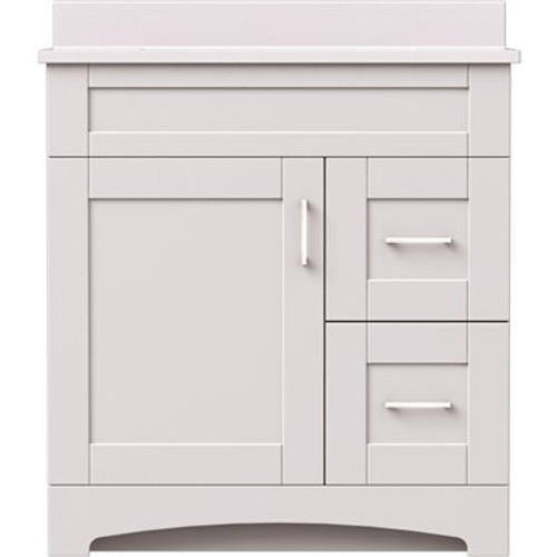 MagickWoods Brixton 30 in. W x 21 in. D Bath Vanity Cabinet in Vanilla White with Right Hand Side Drawers