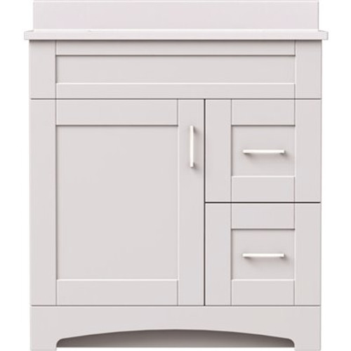 MagickWoods Brixton 30 in. W x 21 in. D Bath Vanity Cabinet in Vanilla White with Right Hand Side Drawers MagickWoods Brixton 30 in. W x 21 in. D Bath Vanity Cabinet in Vanilla White with Right Hand Side Drawers