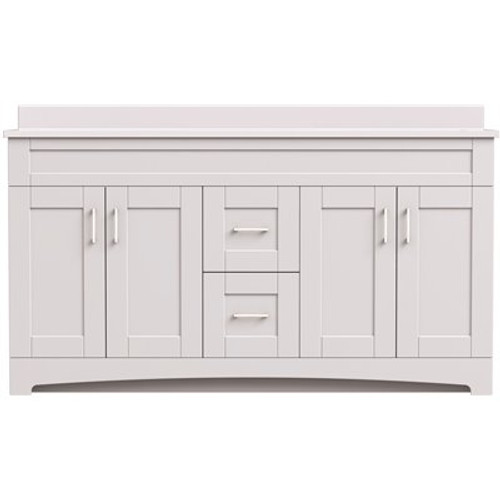 MagickWoods Brixton 60 in. W x 21 in. D Double Bowl Bath Vanity Cabinet in Vanilla White