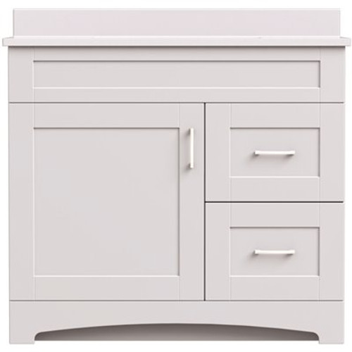 MagickWoods Brixton 36 in. W x 18 in. D Bath Vanity Cabinet in Vanilla White with Right Hand Side Drawers