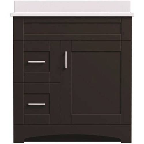 MagickWoods Brixton 30 in. W x 21 in. D Bath Vanity Cabinet in Dark Chestnut with Left Hand Side Drawers