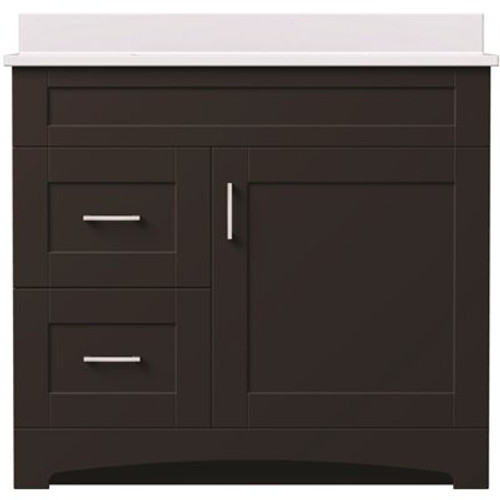 MagickWoods Brixton 36 in. W x 18 in. D Bath Vanity Cabinet in Dark Chestnut with Left Hand Side Drawers