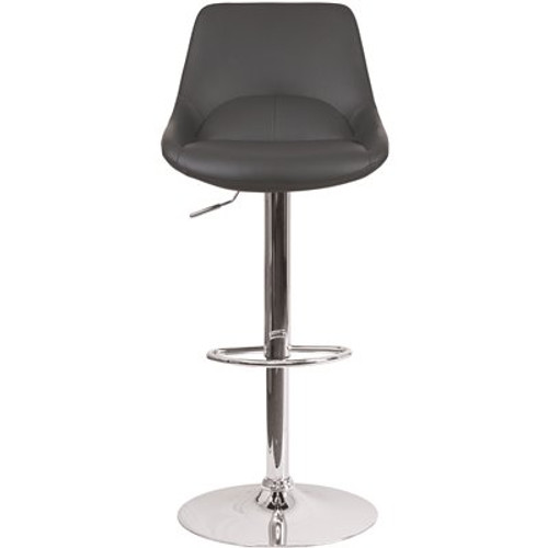 Carnegy Avenue 44.5 in. Gray Vinyl Adjustable Bar Stool Carnegy Avenue 44.5 in. Gray Vinyl Adjustable Bar Stool