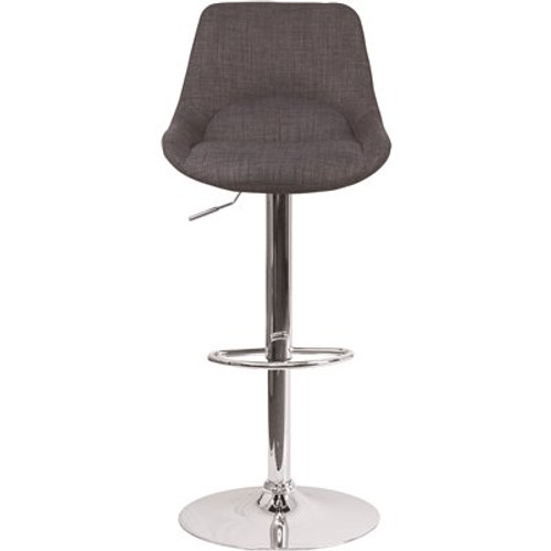 Carnegy Avenue 44.5 in. Dark Gray Fabric Adjustable Bar Stool Carnegy Avenue 44.5 in. Dark Gray Fabric Adjustable Bar Stool
