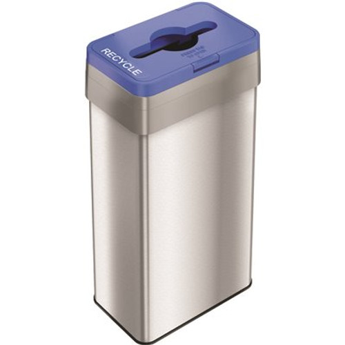 HLS COMMERCIAL 21 Gal. Stainless Steel Recycle Bin with Closing Lid and Odor Filters