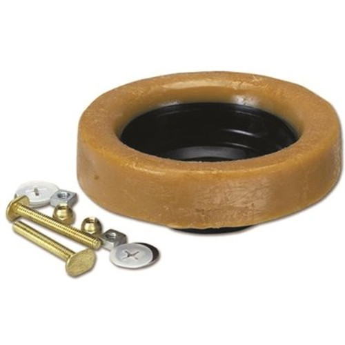 OATEY Johni-Ring 3 in. - 4 in. Jumbo Toilet Wax Ring with Plastic Horn and Extra-Long Brass Toilet Bolts