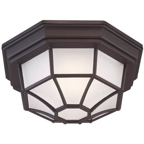 Cordelia Lighting 1-Light Black Integrated LED Outdoor Flush Mount Light