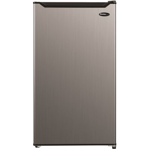 Danby 3.3 cu. ft. Mini Fridge in Silver with Freezer Section