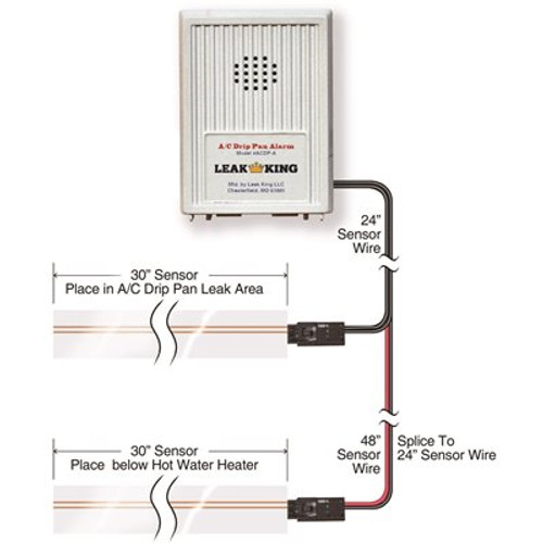 LEAK KING Airconditioner Condensate Drip Pan and Hot Water Heater Alarm
