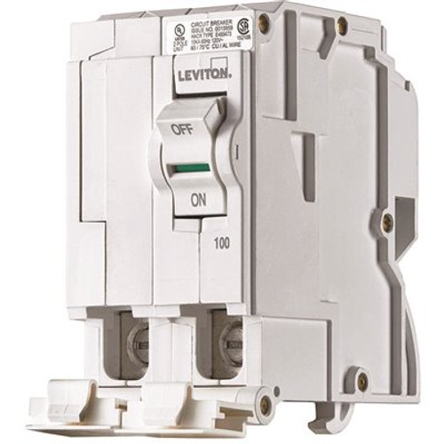 Leviton Branch Circuit Breaker, Standard 2-Pole 100 Amp, 120-Volt/240-Volt, Thermal Magnetic