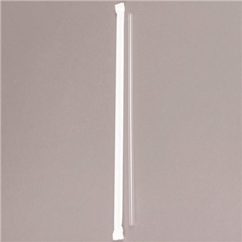 PrimeSource Clear Giant Straw 10.25 in. Paper Wrapped Boxed (2000 per case)