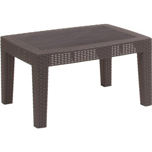 Carnegy Avenue Dark Gray Rectangle Wicker Outdoor Dining Table