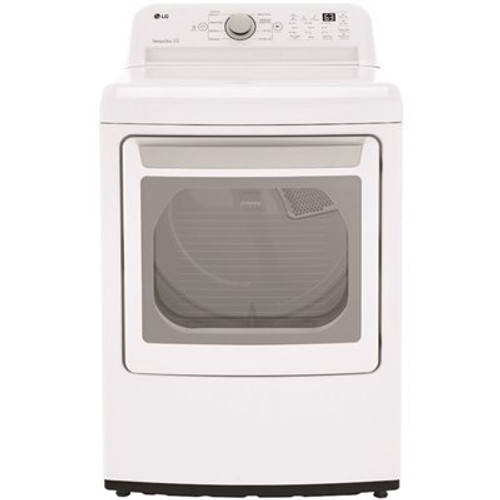 LG Electronics 7.3 cu. ft. Large Capacity Vented Electric Dryer with Sensor Dry and Transparent Glass Door in White