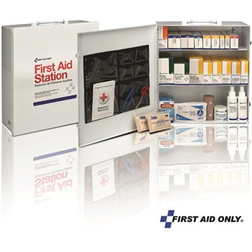 First Aid Only 100-Person 3-Shelf Cabinet 494-Piece First Aid Kit