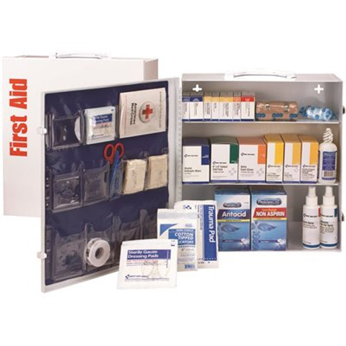 First Aid Only 100-Person 3-Shelf First Aid Cabinet with Medications, ANSI Compliant