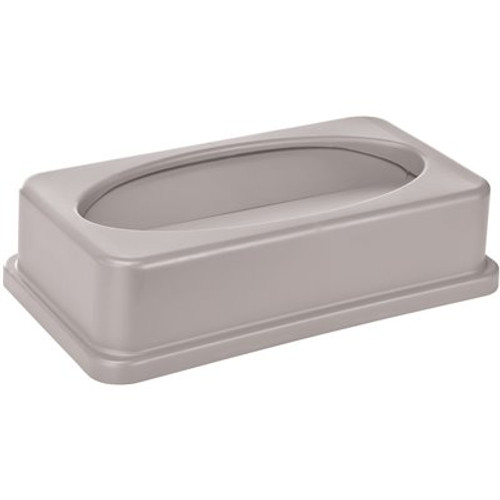Alpine Industries 23 Gal. Gray Slim Drop Slot Swing Trash Can Lid
