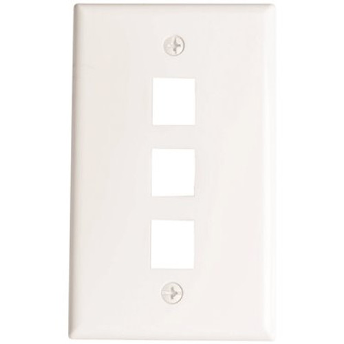 Westek White 1-Gang 3-Port Data Jack Wall Plate (10-Pack)