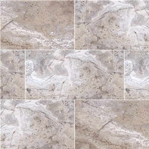 MSI Silver 16 in. x 24 in. Rectangle Tumbled Gray Travertine Paver Tile (60 Pieces/160.2 sq. ft./Pallet)