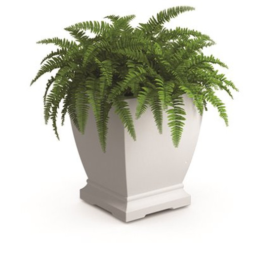 Mayne Acadia 16 in. Square Self-Watering White Polyethylene Planter