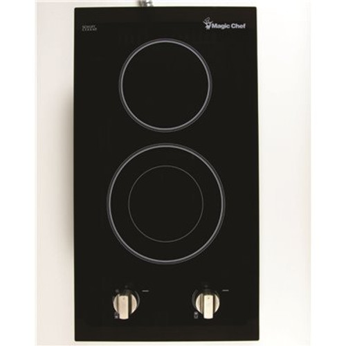 Magic Chef 12 in. Radiant Electric Ceramic Glass Cooktop in Black with 2 Elements Including Dual Radiant Element