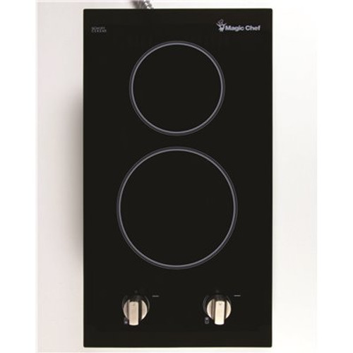 Magic Chef 12 in. Radiant Electric Ceramic Glass Cooktop in Black with 2 Elements