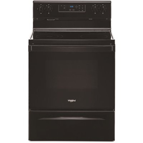 Whirlpool 30 in. 5.3 cu. ft. 4-Burner Electric Range in Black with Storage Drawer