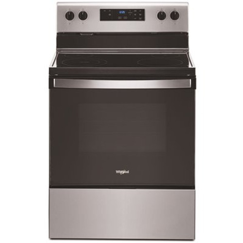 Whirlpool 30 in. 5.3 cu. ft. 4-Burner Electric Range in Stainless Steel with Storage Drawer