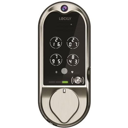 Lockly Vision Satin Nickel Deadbolt with Video Doorbell Smart Lock