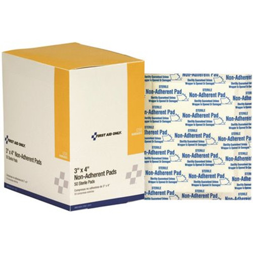 First Aid Only 3 in. x 4 in. Non-Adherent Pads (50 per Box)