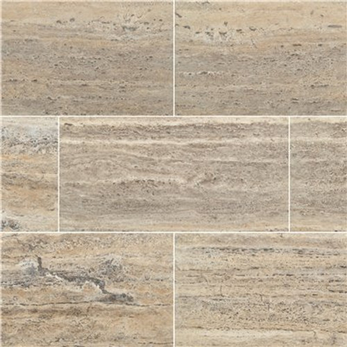 MSI Silver Travertine 12 in. x 24 in. Honed Travertine Stone Look Floor and Wall Tile (8 sq. ft./Case) MSI Silver Travertine 12 in. x 24 in. Honed Travertine Stone Look Floor and Wall Tile (8 sq. ft./Case)