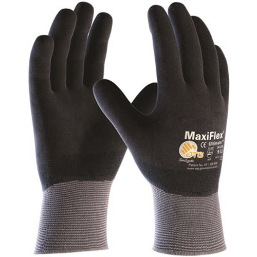 Large Nylon/Lycra Glove with Nitrile Coated Micro-Foam Grip,Large (1 Dozen Pairs)