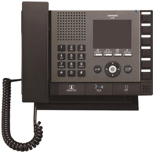 AIPHONE IX Series Wall or Desk Mount 1-Channel IP Color Video Master Station Intercom with 802.3af PoE Compliant, Black