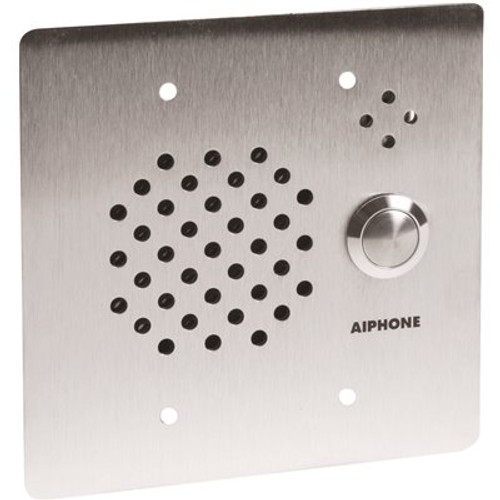 AIPHONE IE Series Flush Mount 1-Channel Audio Door Station Intercom with Vandal, Weather Resistant, Stainless Steel