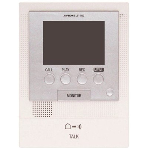 AIPHONE JF Series Surface Mount 1-Channel Video Sub-Master Station Intercom with Door Release, Picture, Message, White - Gray