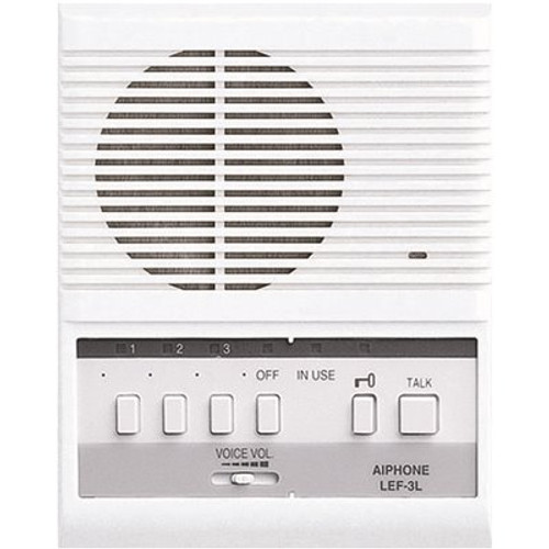 AIPHONE LEF Series Surface Mount 1-Channel 3-Call Audio Master Station Intercom with Selective Door Release, White