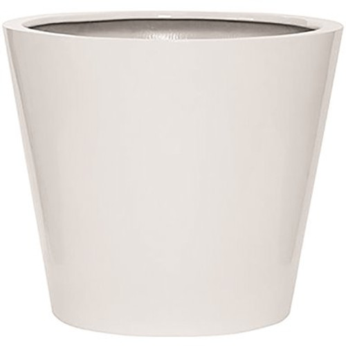 Vasesource Essex 19.75 in. x 23 in. x 23 in. Glossy White Fiberstone Planter