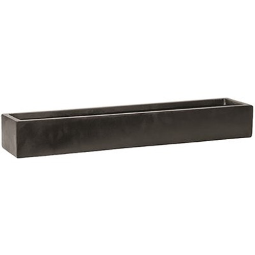Vasesource Carlo 3.75 in. x 6 in. x 27.5 in. Black Fiberstone Planter
