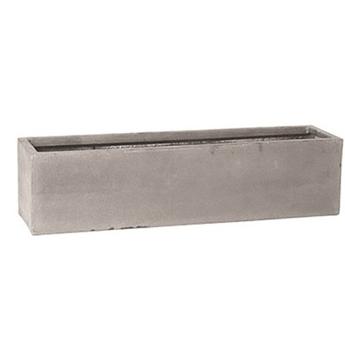 Vasesource Carlo 8 in. x 8 in. x 32 in. Gray Fiberstone Planter
